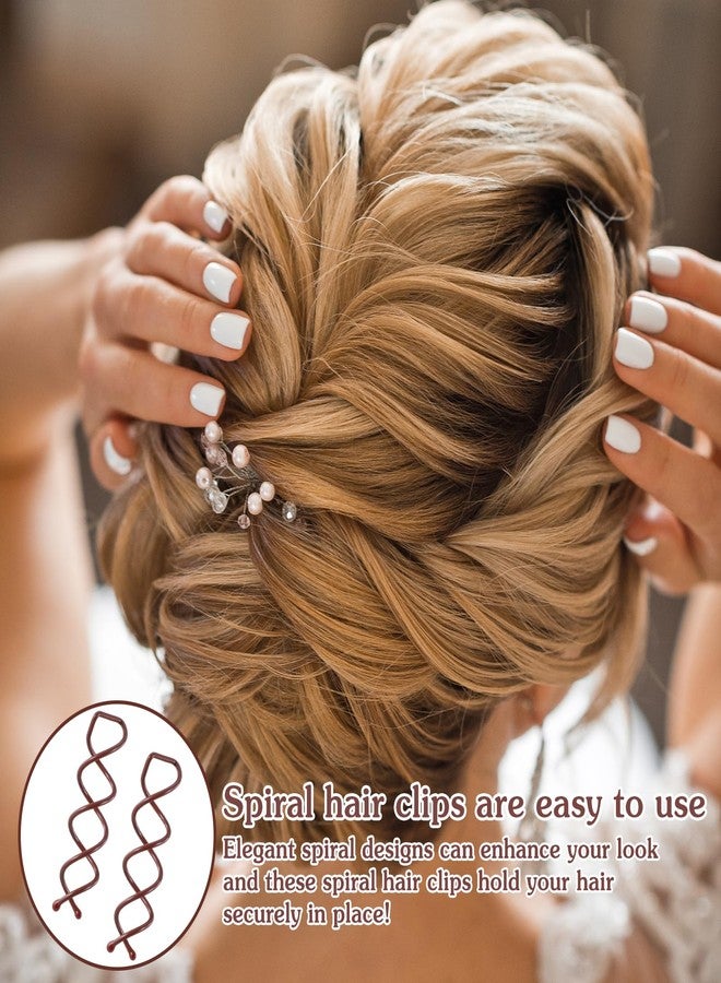 Molain 30 Pcs Spiral Hair Pins, Spin Pins for Hair, Alloy Spiral Bobby Pins, Bun Twist Spiral Hair Pins with Non-scratch Rounded Tips for Women Bun Hair Style (Brown) - Image 5